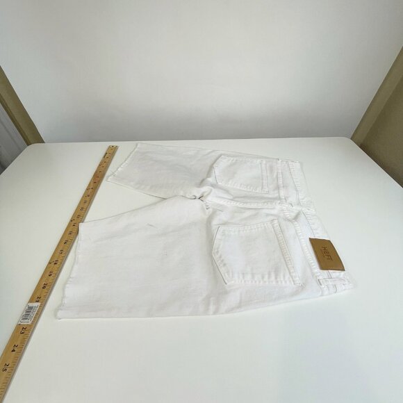 HEFT Distressed White Denim Shorts Size 36 Men’s Ripped Frayed Hem Jorts - Picture 7 of 9